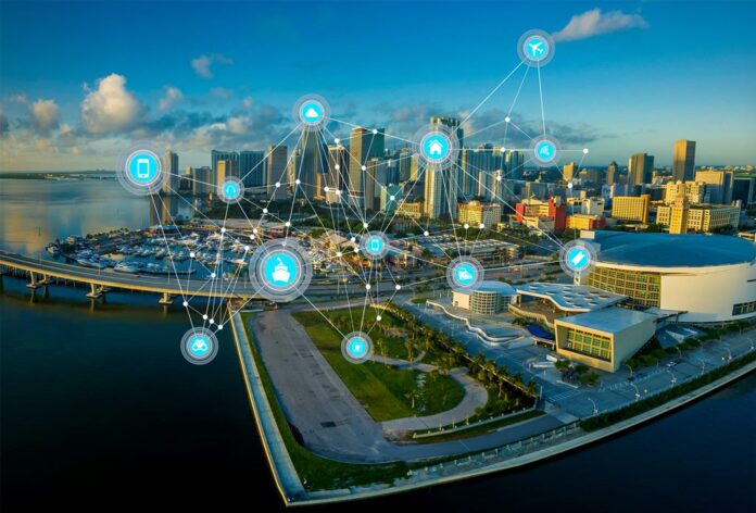 Internet of Things - Communication Mesh over Modern Cityscape