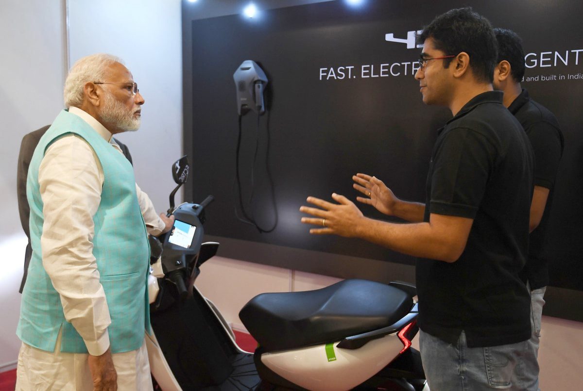 The Prime Minister, Shri Narendra Modi visiting an exhibition at the Singapore India hackathon, at IIT Madras, Chennai on September 30, 2019.