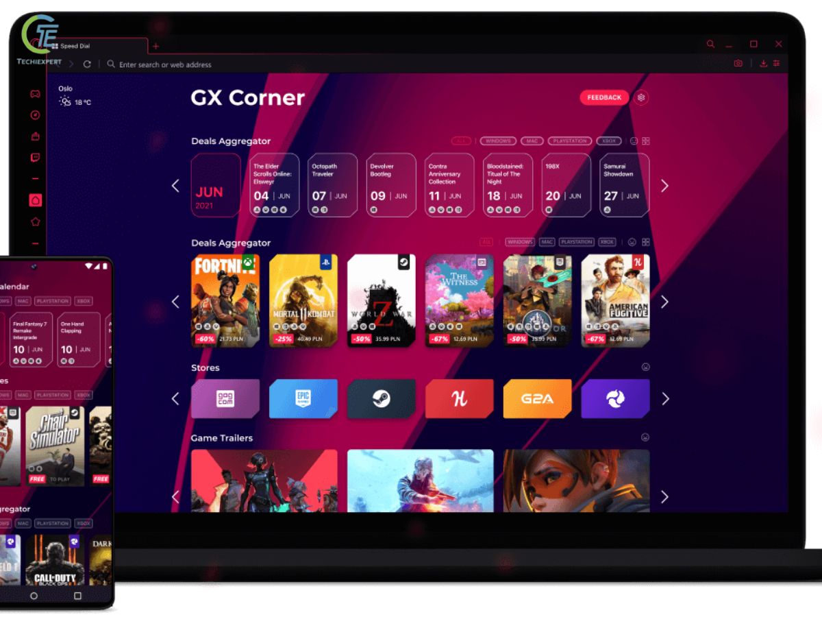 Opera's browser for gamers adds ambient music to keep you in your